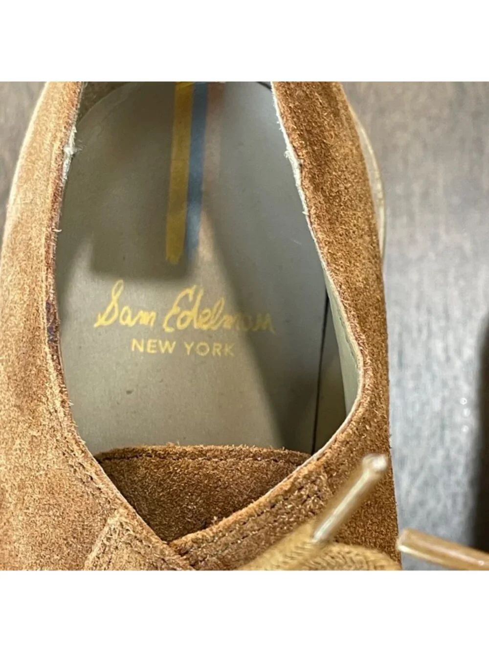 Sam Edelman Monna Lace Up Loafer Women's Size 7M Frontier Brown Suede Almond Toe